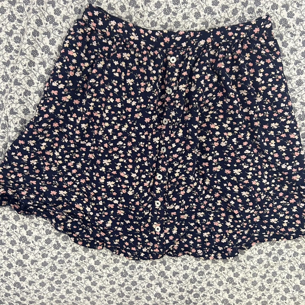 Hollister Navy Floral Skirt